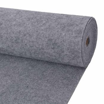 ARDEBO.de - Teppich Grau 1,2 x 15 m Polyester