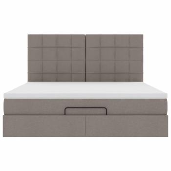Ottoman-Bett mit Matratze & LEDs Taupe 180x200 cm Stoff