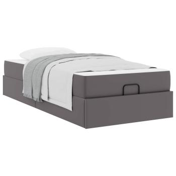 Bettgestell mit Matratze Sonstiges 2 Stk. Grau PVC