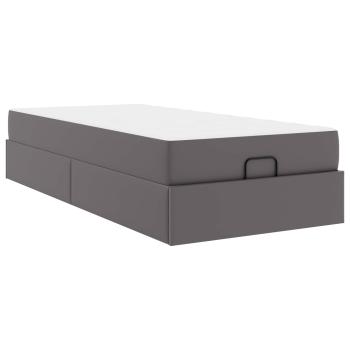 Bettgestell mit Matratze Sonstiges 2 Stk. Grau PVC