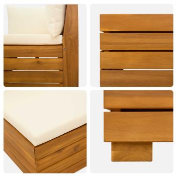 3 stk. Outdoor-Sofagarnitur Massivholz Akazie Braun
