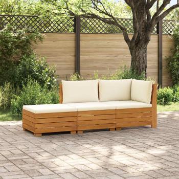 ARDEBO.de - 3 stk. Outdoor-Sofagarnitur Massivholz Akazie Braun
