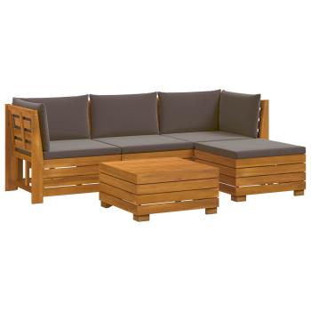 5 stk. Outdoor-Sofagarnitur Massivholz Akazie Braun