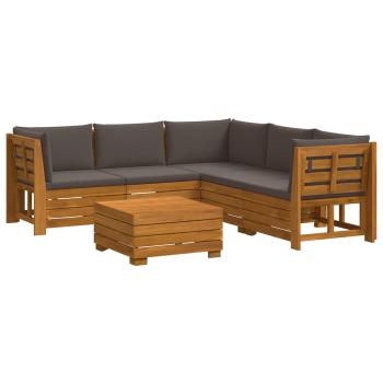 6 stk. Outdoor-Sofagarnitur Massivholz Akazie Braun