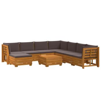 9 stk. Outdoor-Sofagarnitur Massivholz Akazie Braun