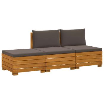 3 stk. Outdoor-Sofagarnitur Massivholz Akazie Braun