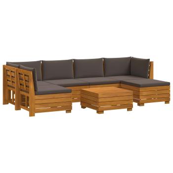 7 stk. Outdoor-Sofagarnitur Massivholz Akazie Braun