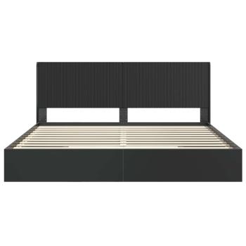 Bettgestell mit Stauraum und Kopfteil Schwarz 200 x 200 cm