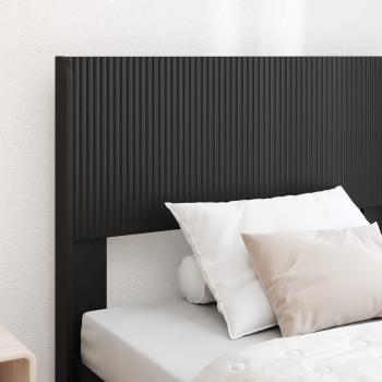 Bettgestell mit Stauraum und Kopfteil Schwarz 75 x 190 cm