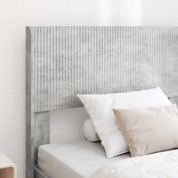 Bettgestell mit Stauraum und Kopfteil Betongrau 75 x 190 cm