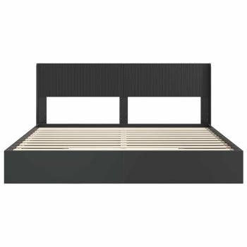 Bettgestell mit Stauraum und Kopfteil 2 stk. Schwarz