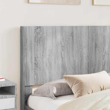 Bettgestell mit Stauraum und Kopfteil Sonoma-Grau 160 x 200 cm