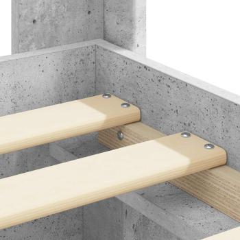 Bettgestell mit Stauraum und Kopfteil Betongrau 150 x 200 cm