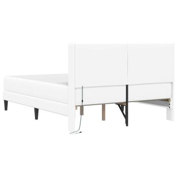 Bettgestell mit Matratze Weiß 120 x 190 cm Kunstleder