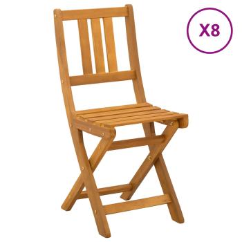 Außen Bistro-Stühle 8 stk. Natur Massivholz Akazie