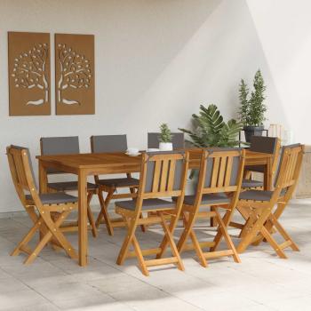 Außen Bistro-Stühle 8 stk. Dunkelgrau Massivholz Akazie
