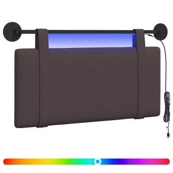 Hängendes Kopfteil Mit LED Licht Dunkelbraun Stoff