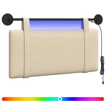 Hängendes Kopfteil Mit LED Licht Creme Stoff