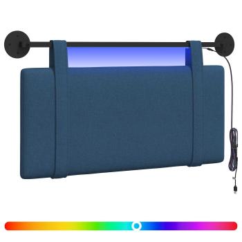 Hängendes Kopfteil Mit LED Licht Blau Stoff