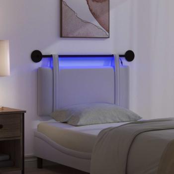 Hängendes Kopfteil Mit LED Licht Weiß Stoff