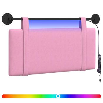 Hängendes Kopfteil Mit LED Licht Rosa Stoff
