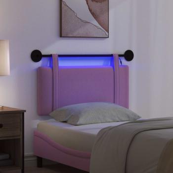 Hängendes Kopfteil Mit LED Licht Rosa Stoff