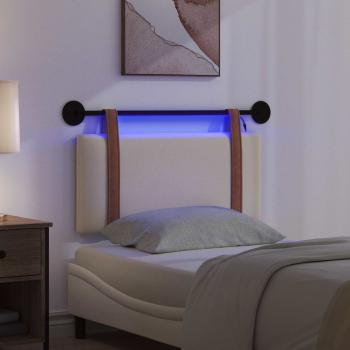 Hängendes Kopfteil Mit LED Licht Creme Antikes PU