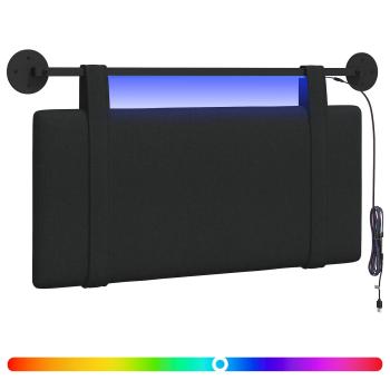 Hängendes Kopfteil Mit LED Licht Schwarz Stoff