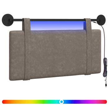 Hängendes Kopfteil Mit LED Licht Grau Antikes PU