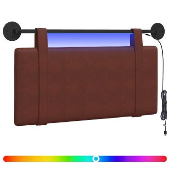 Hängendes Kopfteil Mit LED Licht Glänzendes Braun Antikes PU