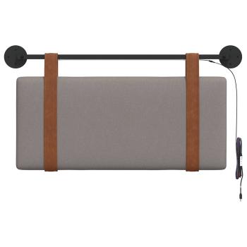 Hängendes Kopfteil Mit LED Licht Taupe Antikes PU