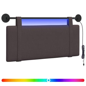 Hängendes Kopfteil Mit LED Licht Dunkelbraun Stoff