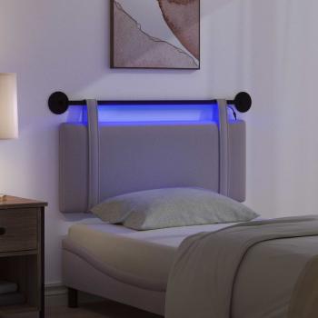 Hängendes Kopfteil Mit LED Licht Taupe Stoff