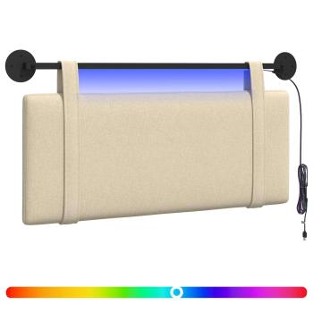 Hängendes Kopfteil Mit LED Licht Creme Stoff