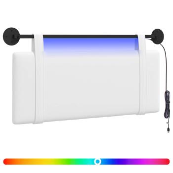 Hängendes Kopfteil Mit LED Licht Weiß Stoff