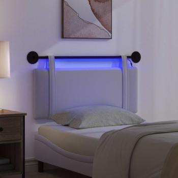 Hängendes Kopfteil Mit LED Licht Weiß Stoff