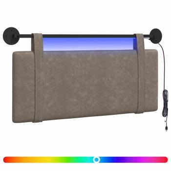 Hängendes Kopfteil Mit LED Licht Grau Antikes PU