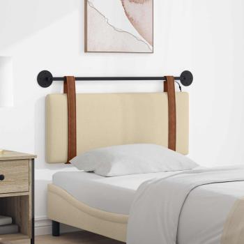 ARDEBO.de - Hängendes Kopfteil Mit LED Licht Creme Antikes PU
