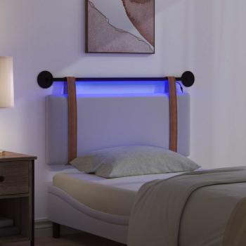 Hängendes Kopfteil Mit LED Licht Weiß Antikes PU