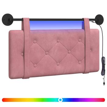 Hängendes Kopfteil Mit LED Licht Rosa Samt