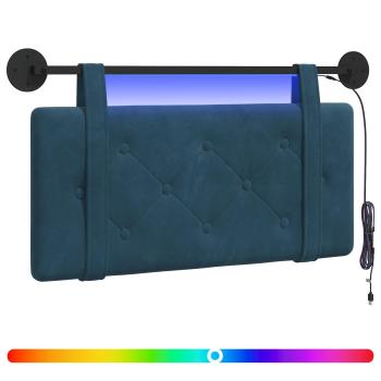 Hängendes Kopfteil Mit LED Licht Blau Samt