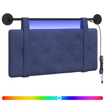 Hängendes Kopfteil Mit LED Licht Polizeiblau Samt