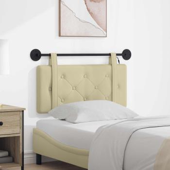ARDEBO.de - Hängendes Kopfteil Mit LED Licht Creme Kunstleder