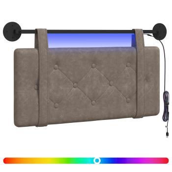 Hängendes Kopfteil Mit LED Licht Grau Antikes PU