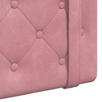 Hängendes Kopfteil Mit LED Licht Rosa Samt