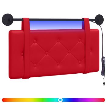 Hängendes Kopfteil Mit LED Licht Rot Kunstleder