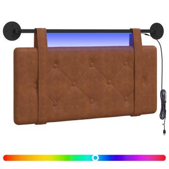 Hängendes Kopfteil Mit LED Licht Braun Antikes PU