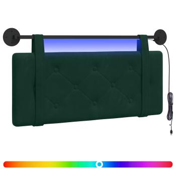 Hängendes Kopfteil Mit LED Licht Dunkelgrün Samt