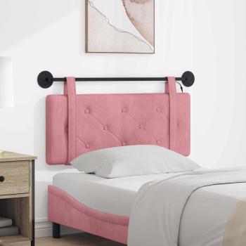 ARDEBO.de - Hängendes Kopfteil Mit LED Licht Rosa Samt