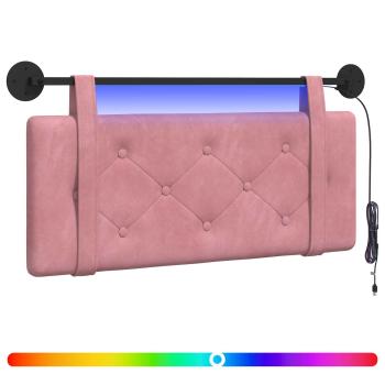 Hängendes Kopfteil Mit LED Licht Rosa Samt